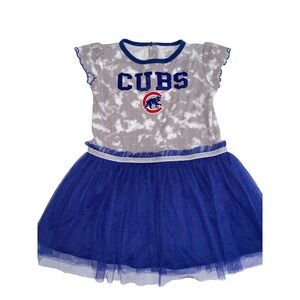 Chicago Cubs Baby Girls Dress Tutu Tie Dye Blue White Toddler Size 4T 4T 3X